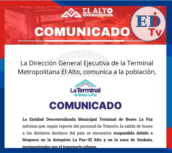 Terminales de buses suspenden servicios por bloqueos en La Paz y El ...