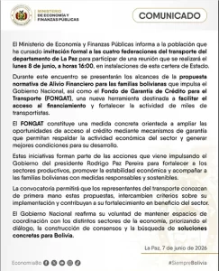 Ministerio de Economía cita al transporte de La Paz para presentar alivio financiero (10:19)
