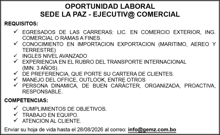 OPORTUNIDAD LABORAL