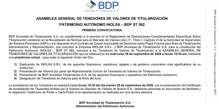 BDP Sociedad de Titularización S.A